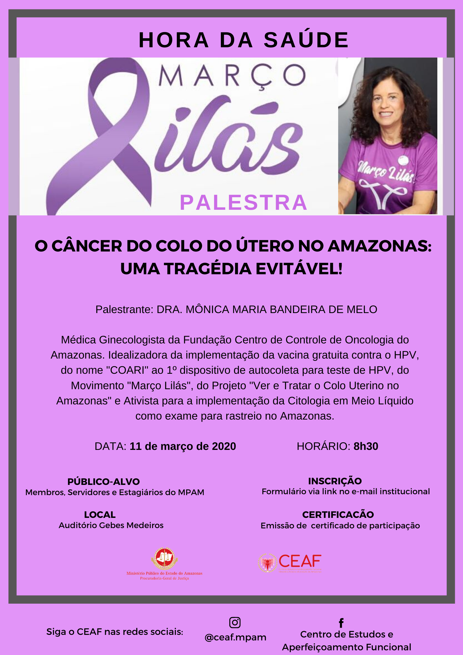 10-03-2020 - Cartaz Hora da Saúde Câncer de útero 31c33