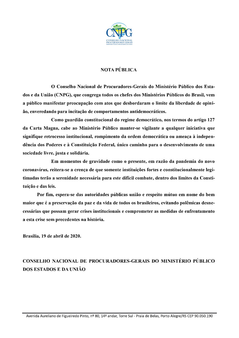 NOTA PÚBLICA CNPG CONTRA ATOS ANTIDEMOCRÁTICOS1 32995